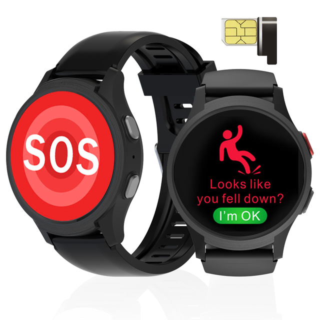 2026 Smart Watch Pendant Fall Detection Heart Rate Sleep Tracker GPS 4G WIFI SOS Alarm IP67 Dual SIM Silica Gel Dial Call