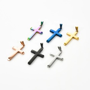 Pendentif croix classique en acier inoxydable pour collier chaîne, breloques pour femmes et hommes, collier ras du cou religieux chrétien, fabrication de bijoux DIY, cadeaux - Product Image 4