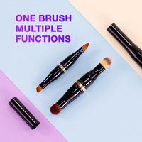 Portable 4 1 unique pinceau de maquillage crayon marque privée oeil lèvre correcteur manche en bois pour brillant à lèvres outils de maquillage fournisseur de confiance