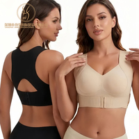 Soutien-gorge correcteur de posture en gelée pour femmes grandes tailles, sans armatures, fermeture avant, doux, léger, soutien dorsal quotidien, bralette