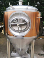 Fermenteurs coniques à enveloppe de 1000 L pour la bière, système de brassage en cuivre rouge