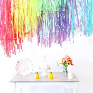 1*2M irirthday Bridal arty ackackdrops ededding Decoration Colorful Andy ranransparent asassel Ain ururtain Oil Ringe ururtain - Product Image 5