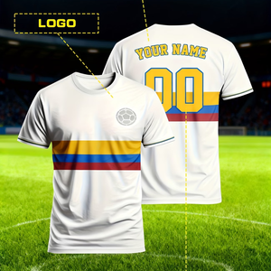 Maillot d'entraînement de football personnalisé pour entraîneur et joueur, à séchage rapide, respirant, en polyester, avec sublimation 3D, nom, numéro, drapeau national, protection UV - Product Image 1