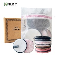 Pad Pembersih Makeup yang Dapat Digunakan Kembali, Pad Pembersih Wajah yang Dapat Dicuci, Pad Scrub Wajah Lembut Berbahan Plush dengan Kantong Cuci Berjaring