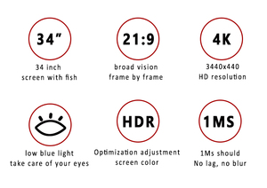 Nhà máy màn hình 34 inch cong màn hình <span class=keywords><strong>4K</strong></span> UHD IPS 100Hz 165Hz cong màn hình máy tính - Product Image 3