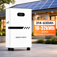 Nouvelle Batterie de Stockage d'Énergie Solaire Grade A 51.2V 350Ah sur Pied 18kWh LiFePO4 Lithium CAN Tout-en-un avec BMS Intégré
