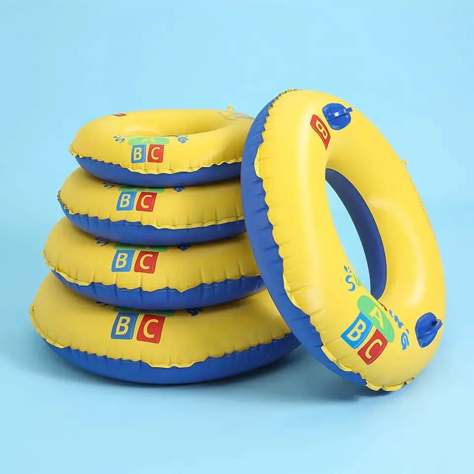 Usine en gros ABC natation anneau flottant gonflable jaune anneau de bain flotteur