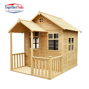 Casa de Juegos Infantil de Madera Resistente para Exteriores, Autoinstalable, Móvil, con Mesa de Picnic y Parrilla para Exteriores - Product Image 5