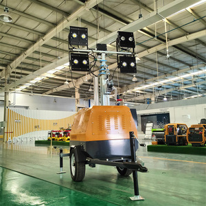 <b>Mobile</b> Light Tower With 5Kw Diesel <b>Generator</b> 7M Height For Mining Emergency Lighting Led White Light Steel Base - Product Image 1