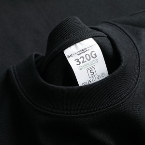 Vente en gros T-shirt manches courtes 320g en coton T-shirt épais et surdimensionné T-shirts unis vierges pour hommes - Product Image 3