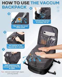 Nouveau <span class=keywords><strong>sac</strong></span> à dos de voyage en nylon géométrique à pompe à air, étanche et extensible, 18x14x8 pouces, pour bagages personnels - Product Image 3