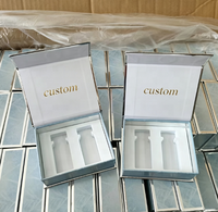 Boîte pliante en papier couché avec logo personnalisé et option d'emballage mixte pour flacons cosmétiques en verre de 3 à 10 ml avec insert en carton