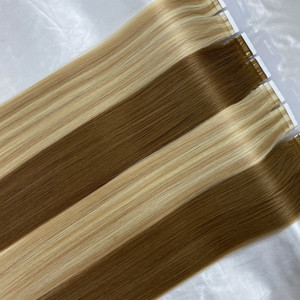 เทปต่อผมคุณภาพสูง ผมแท้แบบ Remy Virgin  ขนาด 24 26 นิ้ว เกรด 10A สีบลอนด์ ผมยาวแบบเทปต่อ - Product Image 3
