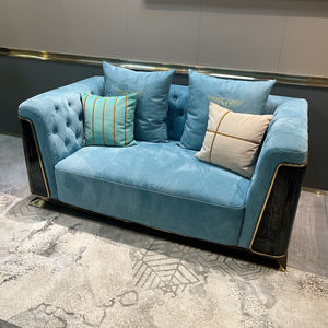 أثاث غرفة معيشة إيطالي حديث مع طاولة قهوة أثاث غرفة معيشة فاخر حديث من نسيج nubuck - Product Image 2