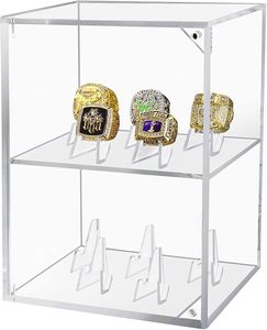 Công Suất Lớn Rõ Ràng <span class=keywords><strong>Acrylic</strong></span> Hiển Thị Trường Hợp 10 Khe Cắm Cố Định Vô Địch Nhẫn Chủ Hộp Cho Bóng Mềm Đa-Thể Thao Vòng Giá - Product Image 1