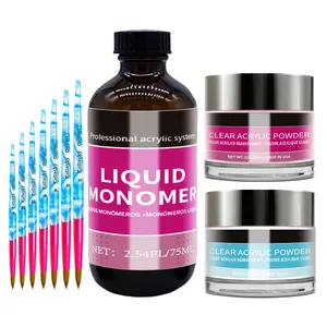 Secret Wholesale Bulk Purple Liquid Nail Products EMA Monomer 2 In 1 Clear Dip Acrylic Powder Set For Pink Manicure