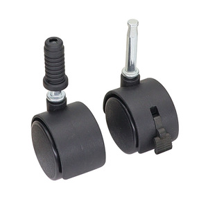 Furniture Swivel Casters 1.5 Inch With Brake <b>Plastic</b> <b>Wheel</b> Threaded Stem Black Modern Design Easy Installation - Product Image 1