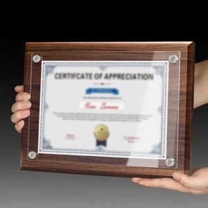 Medal Plaque <strong>Wooden</strong> Honor <strong>Certificate</strong> <strong>Frame</strong> A4 Stand <strong>Certificate</strong> Power of Attorney Photo <strong>Frame</strong> for Tabletop Wall Hanging