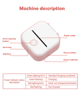 Imprimante d'étiquettes de poche Phomemo T02 Mini, imprimante photo intelligente portable, imprimante sans encre, mini imprimante thermique de poche pour reçus