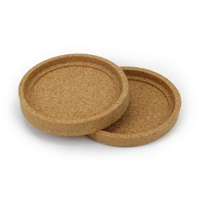 Sous-verres écologiques en liège vierges de 5 pouces, ronds, imprimables, avec rebord, vente en gros à prix abordable - Product Image 1