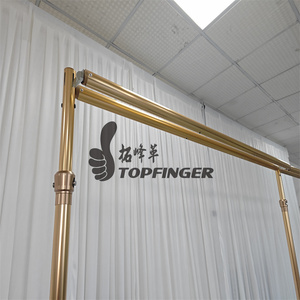 Topfinger 2025 precio barato tubo dorado y cortina boda cortinas tela techo cortina forma <span class=keywords><strong>de</strong></span> <span class=keywords><strong>onda</strong></span> decoración <span class=keywords><strong>de</strong></span> techo - Product Image 2