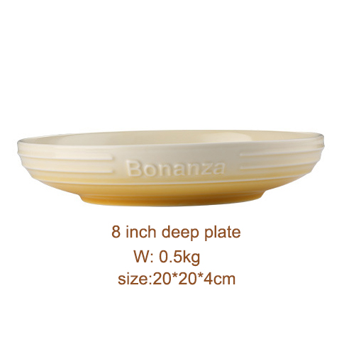 8 inch yellow deep plate