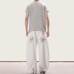 Pantalones Cargo de Lona Rectos Blancos para Hombre, Corte Ajustado, 100% Algodón, Estilo Casual, Directo de Fábrica, Ligeros - Product Image 2