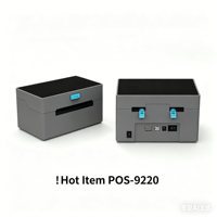 POS9220 NOUVELLE Imprimante Thermique de Bureau à Découpe Automatique Sans Encre pour Étiquettes d'Expédition pour Supermarchés, Restaurants, Boulangeries, Hôtels