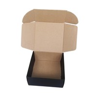 Caja de Embalaje de Cartón Mate Corrugado de Lujo con Relieve para Cosméticos, Ropa y Almacenamiento, con Tapa Negra