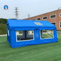 Tente extérieure pour abri gonflable portable avec cordes coupe-vent Tissu Oxford pour tente de camping de sauvetage d'urgence
