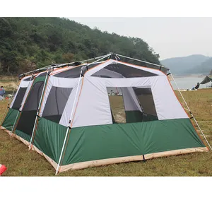 ShiZhong屋外大型高級キャンプテント4部屋アルバンタースクリーンハウスルームキャンプテント10人用