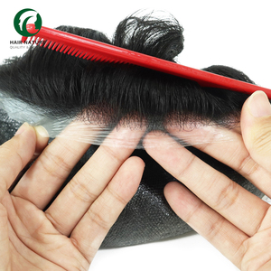 <span class=keywords><strong>Toupee</strong></span> NG Invisible Hairline per Uomo, Base in PU Super Sottile 0.02-0.03mm, Sistema di Sostituzione Capelli Indiani Remy con Densità del 90% - Product Image 4