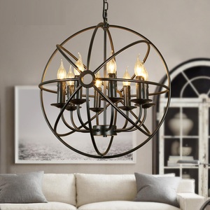 Moderno <span class=keywords><strong>Lampadario</strong></span> Industriale 6 Lampada A Sospensione Apparecchio Palla Rotonda Luce Del Pendente Della <span class=keywords><strong>Gabbia</strong></span> - Product Image 4