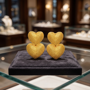 Ensemble de boucles d'oreilles en laiton doré plaqué or 18 carats, plaqué platine, rhodium, argent Tai, design ethnique, fleurs dorées, cœur, pour unisexe - Product Image 3