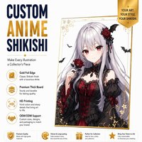 Kartu Shikishi Foil Emas dengan Logo Custom, Cetak Karakter Seni Foil Emas untuk Grosir