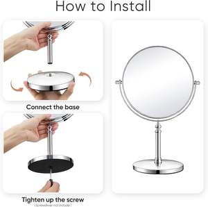 <span class=keywords><strong>Espejo</strong></span> de maquillaje de doble cara <span class=keywords><strong>Espejo</strong></span> cosmético <span class=keywords><strong>360</strong></span> <span class=keywords><strong>Espejo</strong></span> de tocador de escritorio giratorio - Product Image 4