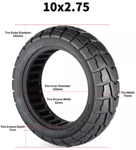 Nueva imagen almacén de la UE Stock 10*2,75 neumático sólido de nido de abeja para KUGOO G Booster y G2 pro/Haerlags H6/<span class=keywords><strong>Evercross</strong></span> Scooter eléctrico - Product Image 2