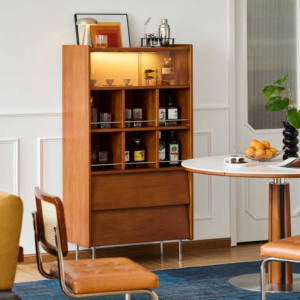 MUU Petite bibliothèque américaine en bois massif Couleur <span class=keywords><strong>vintage</strong></span> Armoire de rangement basse pour chambre à coucher Salon Support de rangement moderne pour disques - Product Image 1