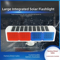 Vente en gros d'usine - Feux stroboscopiques solaires - Lumière rouge et bleue - Balise LED double face - Sécurité routière nocturne - Utilisation en construction