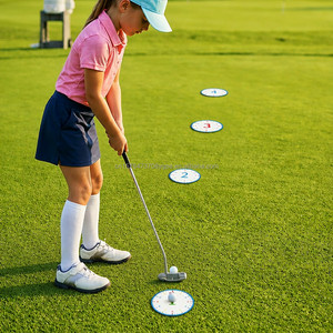 SwingPerfect <span class=keywords><strong>Golf</strong></span> - Set da 12 Tappetini <span class=keywords><strong>per</strong></span> Putting a Forma di Orologio, Doppio Lato, in PU Morbido, Impermeabili, Antiscivolo, Ausilio <span class=keywords><strong>per</strong></span> l'Allenamento a 360°, <span class=keywords><strong>per</strong></span> la Lettura del Green e la Stabilità - Product Image 1