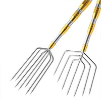 Fourche de pêche en acier inoxydable de 3m-6m avec 2 à 11 dents, équipement de pêche artisanal de style ancien pour la pêche au gaff