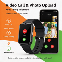 Jam Tangan Pintar Lansia S10 4G LTE dengan Panggilan Darurat SOS, Peringatan Jatuh, GPS, WiFi, LBS, Beidou, Pemantauan Kesehatan