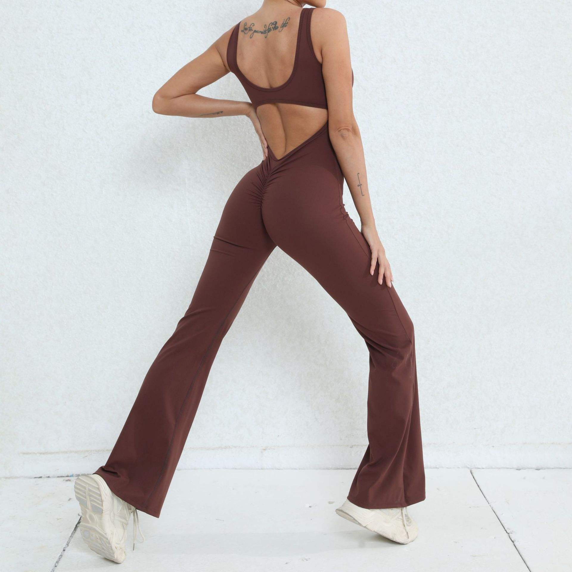 brown long jumpsuit