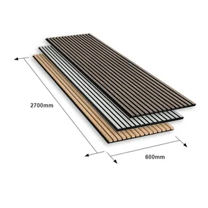 slat walnut real wood wall decorative acoustic panels soundproof acoustic panels for office