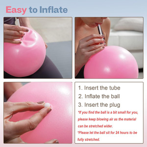 Petit ballon d'exercice, ballon de Pilates de 9 pouces, ballon de <span class=keywords><strong>yoga</strong></span> mini anti-éclatement et antidérapant <span class=keywords><strong>pour</strong></span> la stabilité, la remise en forme, la physiothérapie, l'entraînement - Product Image 6