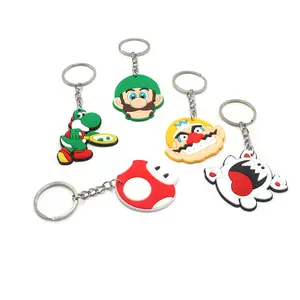 Dihua tùy chỉnh phim hoạt hình marios Bros Keyring mềm PVC 2D/3D cao su PVC siêu marios Keychain - Product Image 5