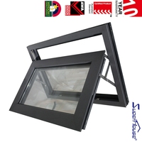Ventana Americana NFRC TITL 24 con Rotura de Puente Térmico, Panel de Vidrio Grande, Ventana Abatible de Aluminio, Combinación de Ventana Abatible Doble
