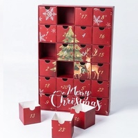 Boîte de calendrier de l'avent de Noël personnalisée de qualité supérieure avec 24 tiroirs, boîte cadeau vide en carton pour compte à rebours, pour échantillons de parfums et cosmétiques
