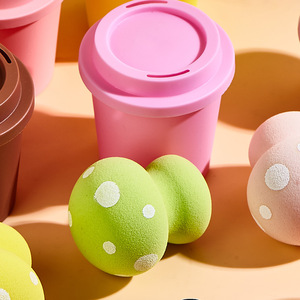 Nouveau Poudre de Maquillage en Forme de Champignon à Points Ondulés, Non-Latex, pour Application par Immersion, pour le Maquillage, Ensemble Tasse à Café Little Red Book Hot Coffee - Product Image 4
