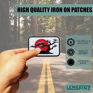 Japanese Sun Rises Embroidery Patch 3 Inches Iron On Sew On Travel <b>Applique</b> Bag Decoration Fabric Patch - Product Image 5